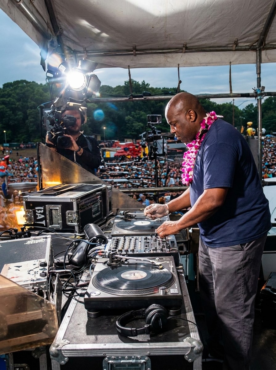 Carl Cox on the decks.